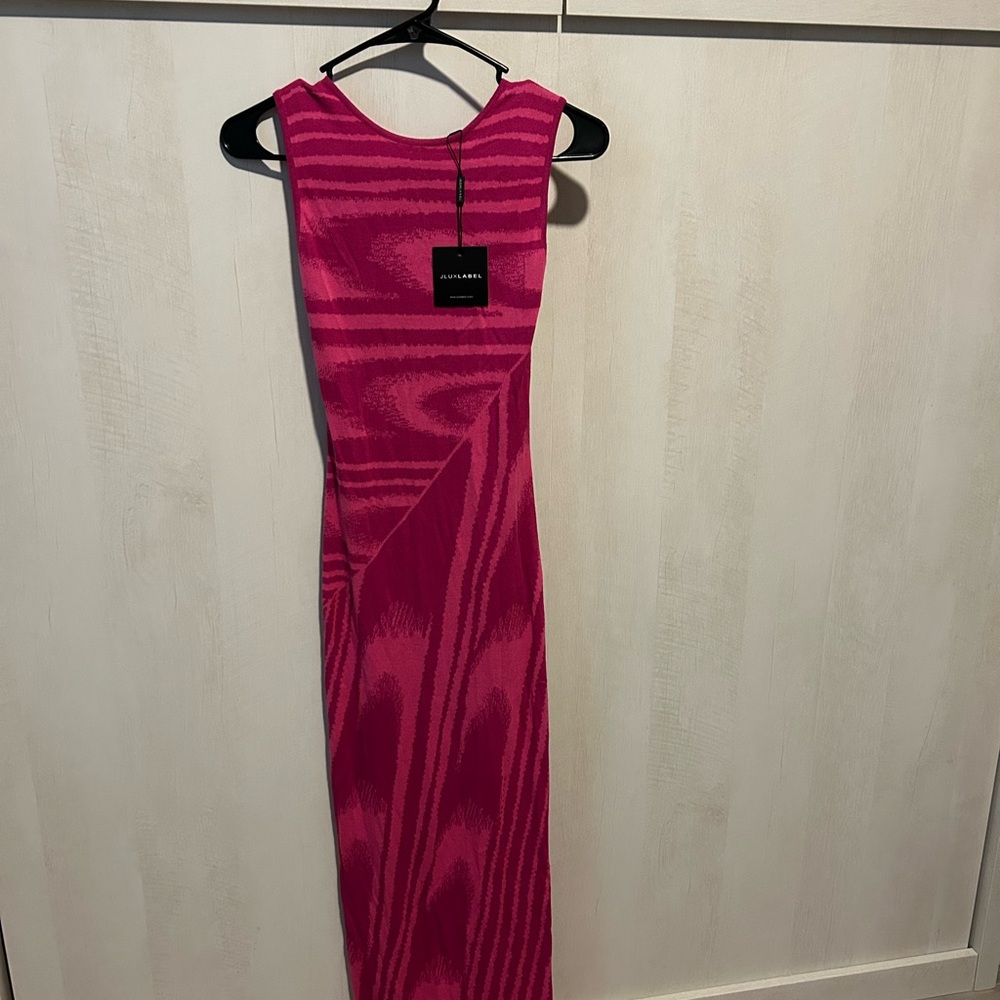 JLUXLABEL Pink Sleeveless Sheath Maxi Dress